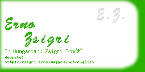 erno zsigri business card